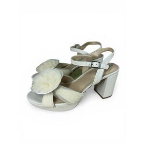 7.5M Life Stride Last Dance 3 Bone Platform Block Heel Floral Sandals